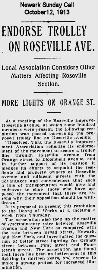 Endorse Trolley on Roseville Avenue
October 12, 1913
