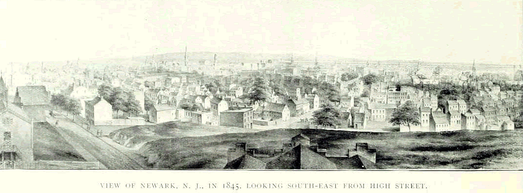 Looking South West from High Street 1845
From "Essex County, NJ, Illustrated 1897":
