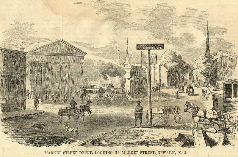 1855 - Market Street at the Railroad Crossing
Photo from “Ballou’s Pictorial” April 14, 1855
